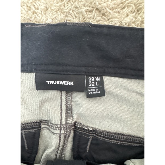 Truewerk Mens 38x32 Charcoal T2 Werkpant Cargo Workwear Stretch Technical Rugged - Picture 11 of 13